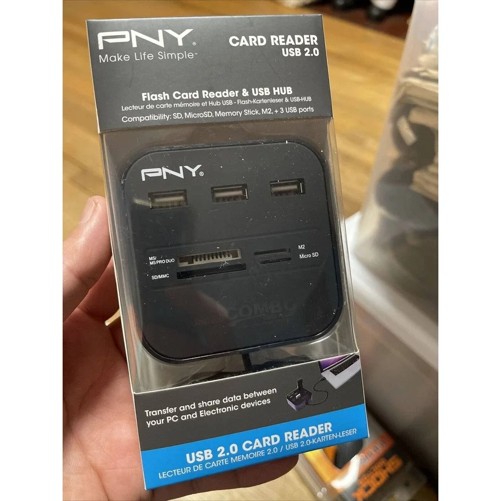 PNY Multi-Slot USB & Flash Card Reader (P-UBSDRDR21K-RF) New (18)
